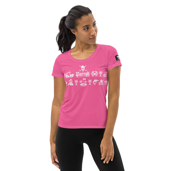 Parrgh Golf_coral_ Women's Athletic T-shirt