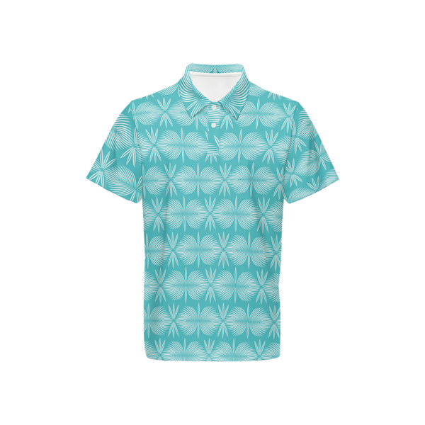 Parrgh Golf-tropical teal- Men’s Classic Fit Short-Sleeve Polo Shirt-Heavyweight 225g