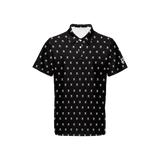 PARRGH GOLF  skull pattern_Men’s Classic Fit Short-Sleeve Polo Shirt-Heavyweight 225g