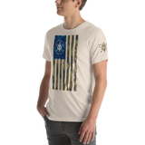 PRIMAL_hunt,Fish,Eat,Sleep,Repeat_Flag  Short-Sleeve Unisex T-Shirt