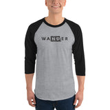 WANDER_ND_mens 3/4 sleeve raglan shirt