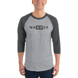 WANDER_ND_mens 3/4 sleeve raglan shirt