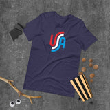 Retro_Red White & Blue USA_Short-Sleeve Unisex T-Shirt