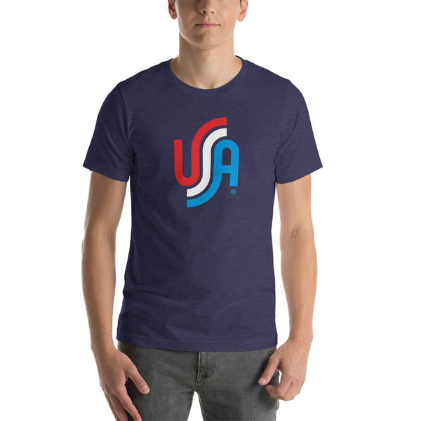 Retro_Red White & Blue USA_Short-Sleeve Unisex T-Shirt