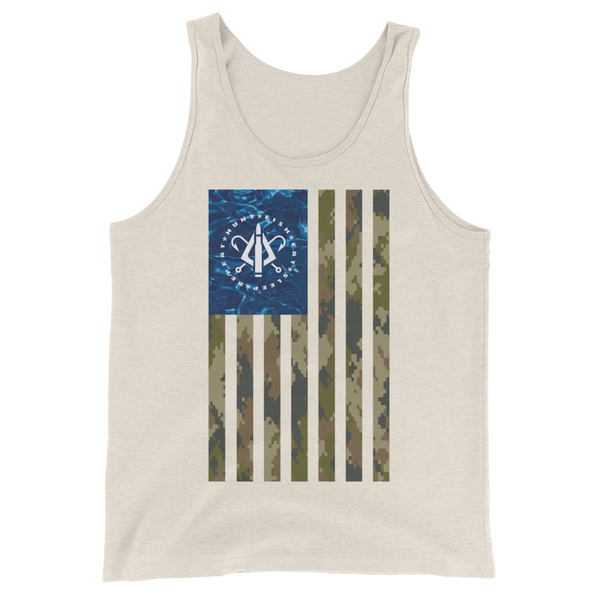 PRIMAL_ Hunt,Fish,Eat,Sleep,Repeat_flag  Unisex  Tank Top