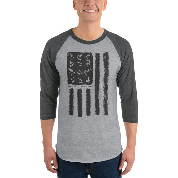 North American Big Game flag_3/4 sleeve raglan shirt